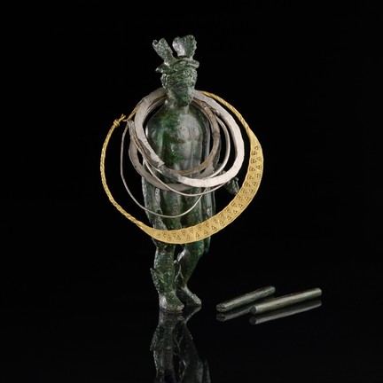 Analogie zur geflügelten Kopfbedeckung: Mercur-Statuette aus Beelen, Kr. Warendorf (LWL-AfW Münster/S. Brentführer)