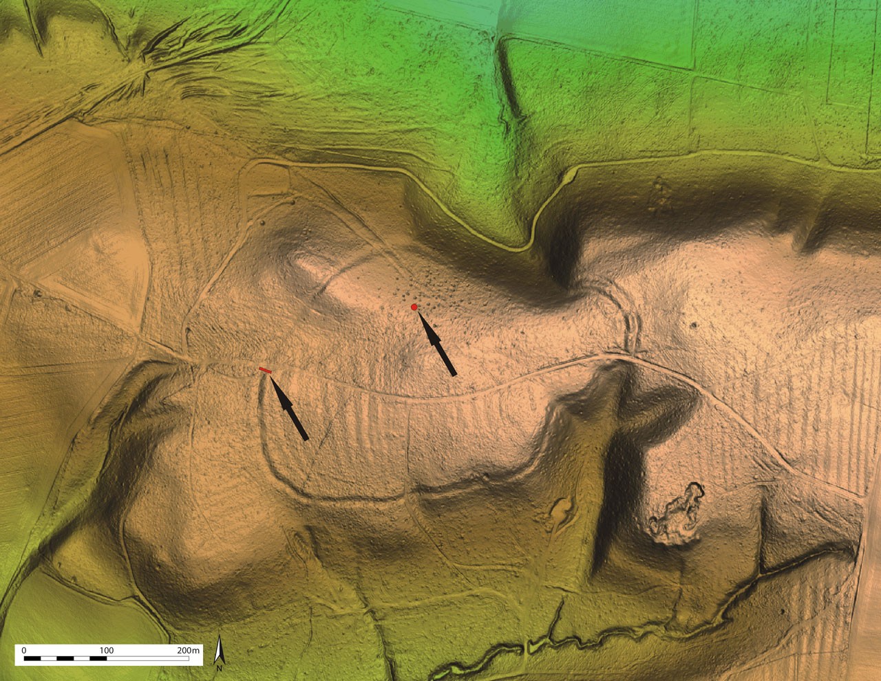 Dokumentation des Erdwerkes mittels Airborne Laserscanning; Foto: LWL-Archäologie für Westfalen