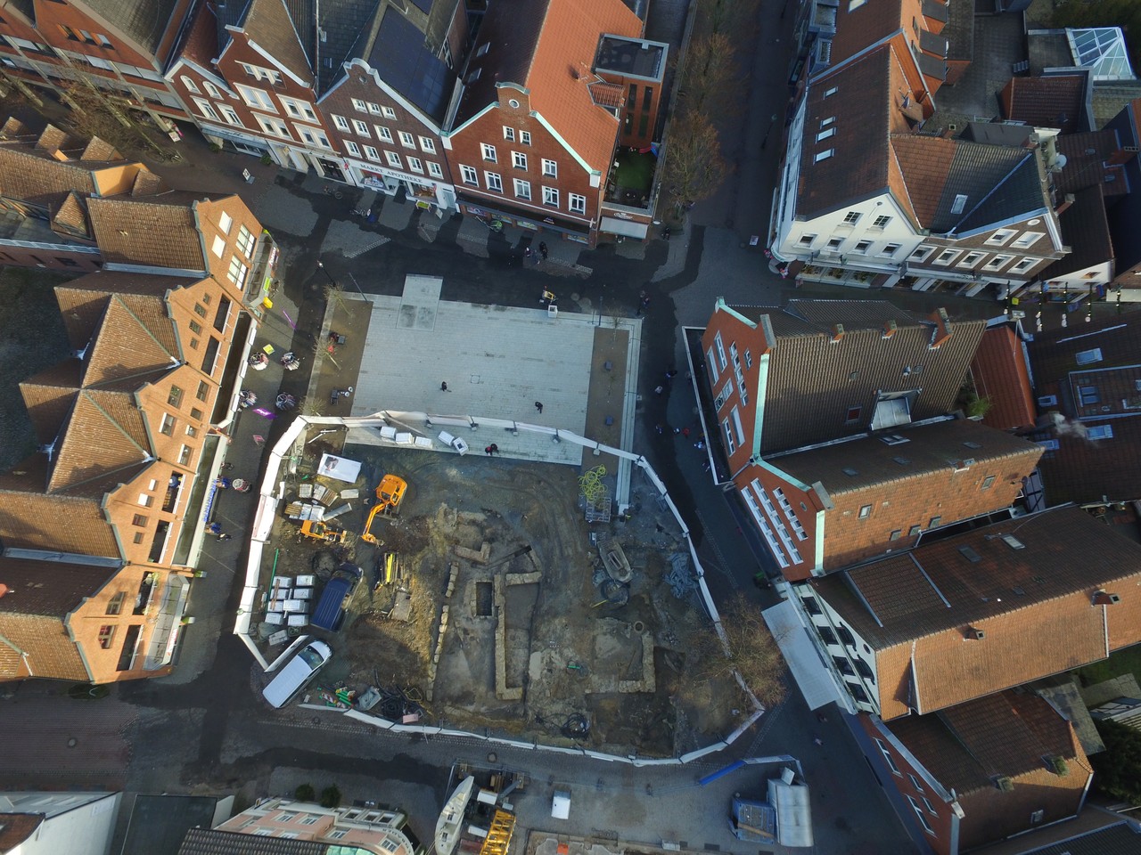Der Marktplatz von Lüdinghausen aus der Luft