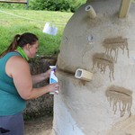 … wurden die geweiteten Risse nur mit Lehm verpresst (Foto: LWL-Archäologie für Westfalen/M. Zeiler) (vergrößerte Bildansicht wird geöffnet)