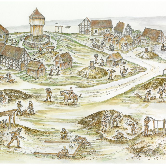 Rekonstruktionszeichnung (Grafik: LWL/A. Müller). (vergrößerte Bildansicht wird geöffnet)