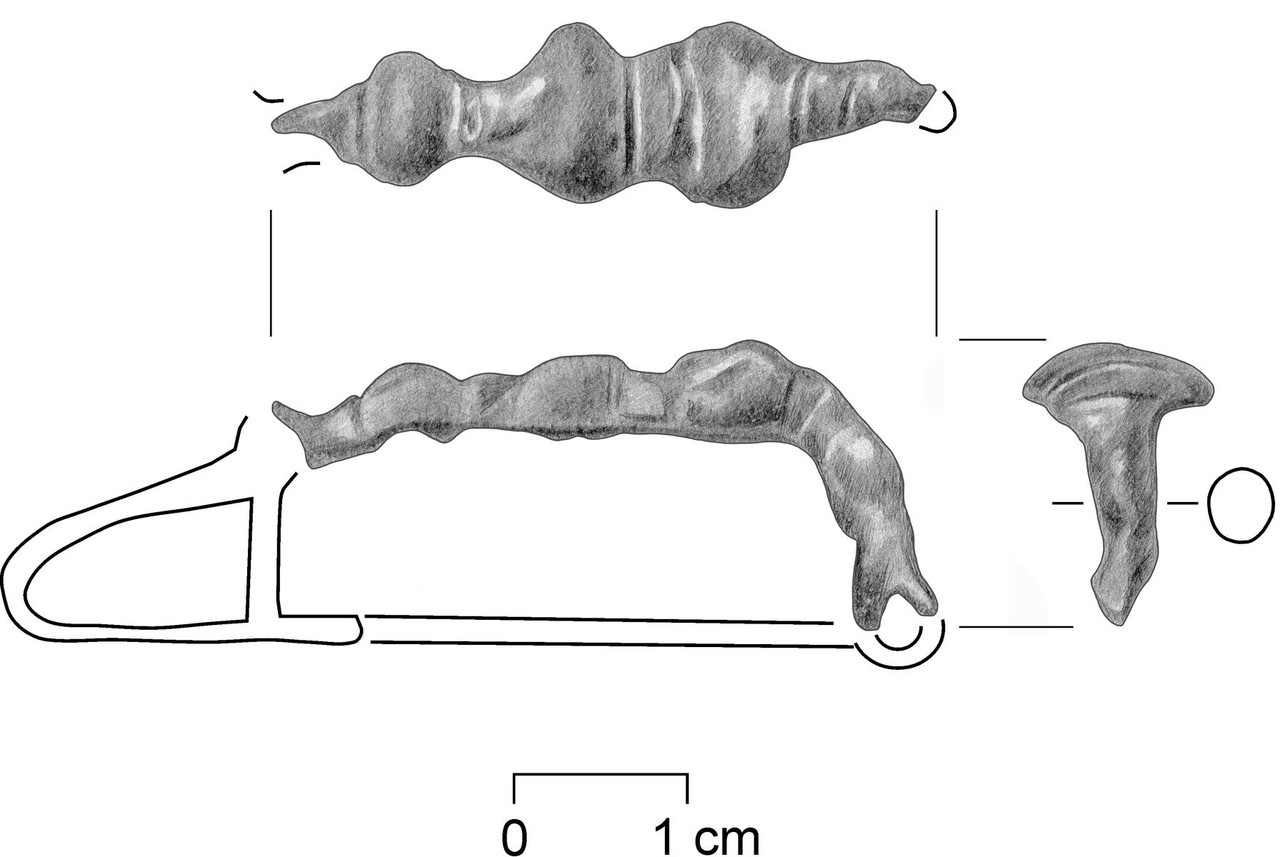 In etwa so könnte die kleine Fibel ausgesehen haben (Zeichnung: LWL-Archäologie für Westfalen/A. Müller. – Grafik: LWL-Archäologie für Westfalen/M. Zeiler).