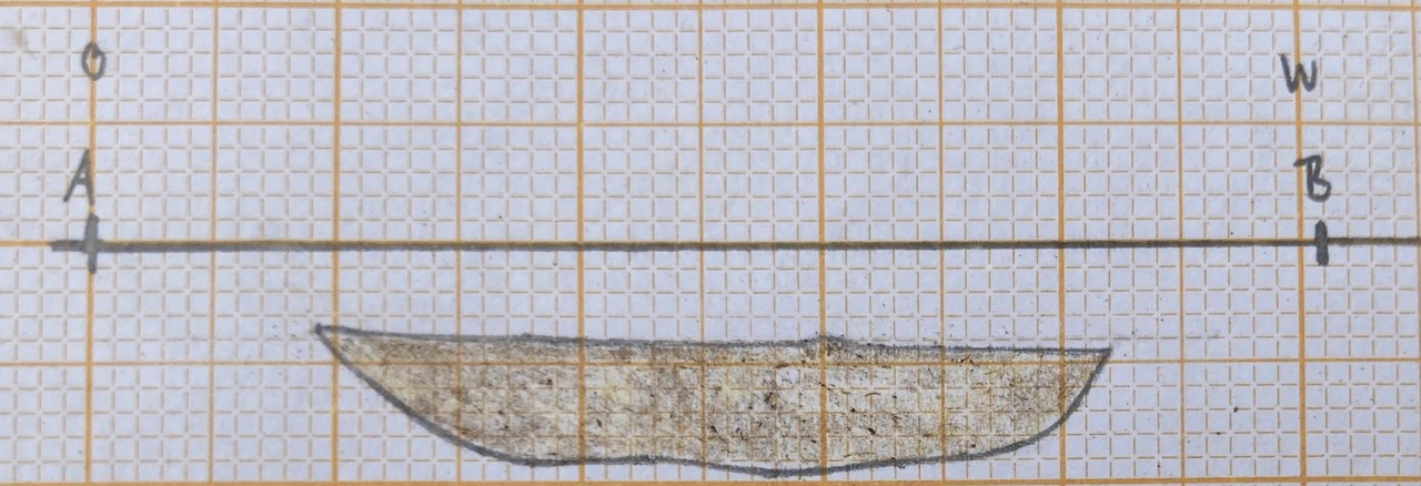Eigene Profilzeichnung, Ausgrabung Minden-Päpinghausen, Foto: Marla Stratmann